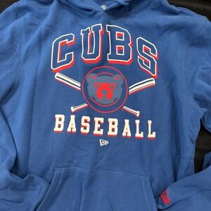 Chicago‎ Cubs New Era MLB Baseball Hoodie Mens Size S Blue Pullover Sweatshirt